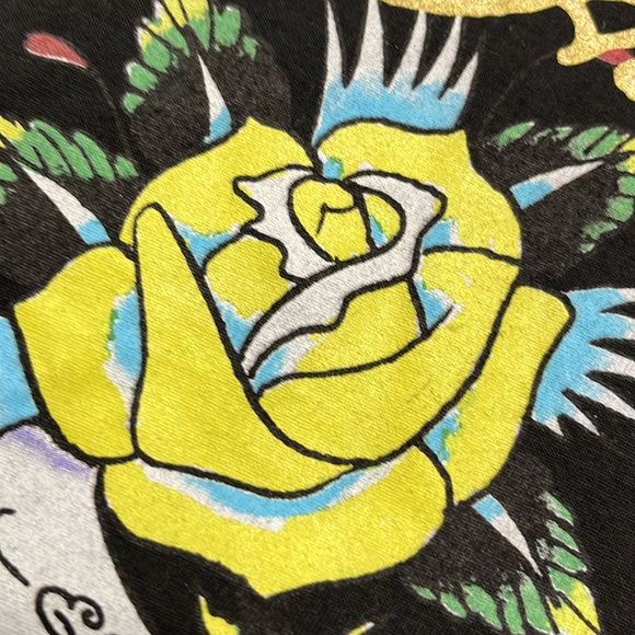 ED HARDY Novelty Print Black Crop Short SLV T-Shirt SZ L (youth) XS/S (adult) - Picture 9 of 15